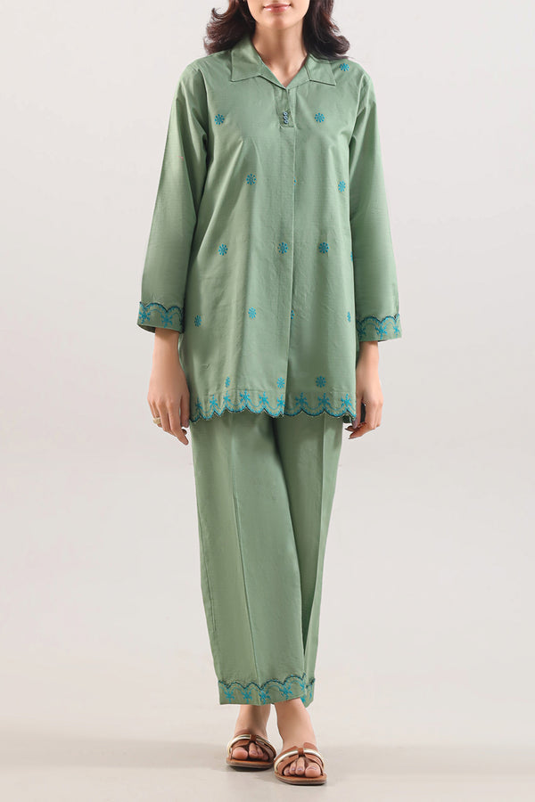 Cotton Jacquard Stitched 2 Piece (Shirt/Trouser)