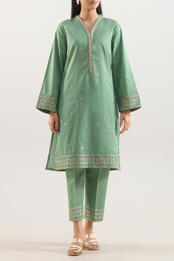 Cotton Jacquard Stitched 2 Piece (Shirt/Trouser)