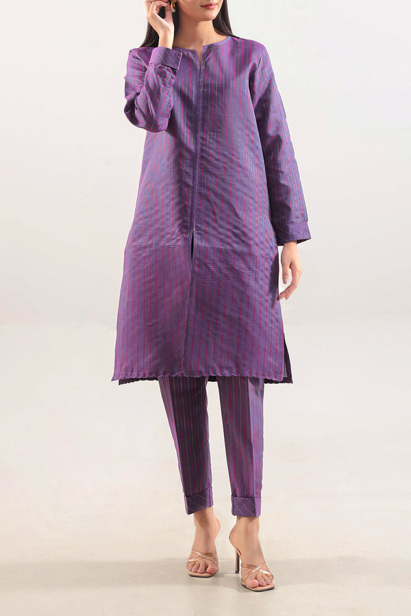 Cotton Jacquard Stitched 2 Piece (Shirt/Trouser)