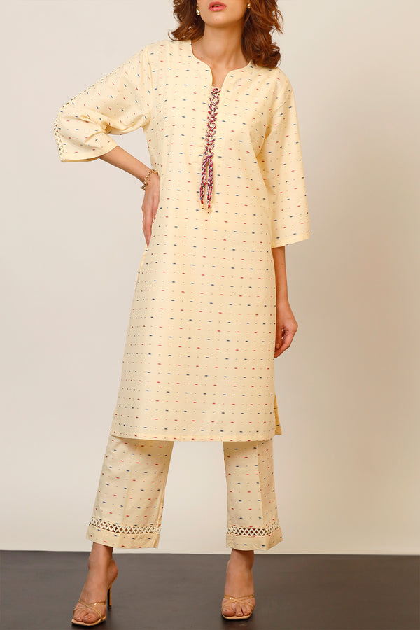 Jacquard Cotton Stitched Shirt