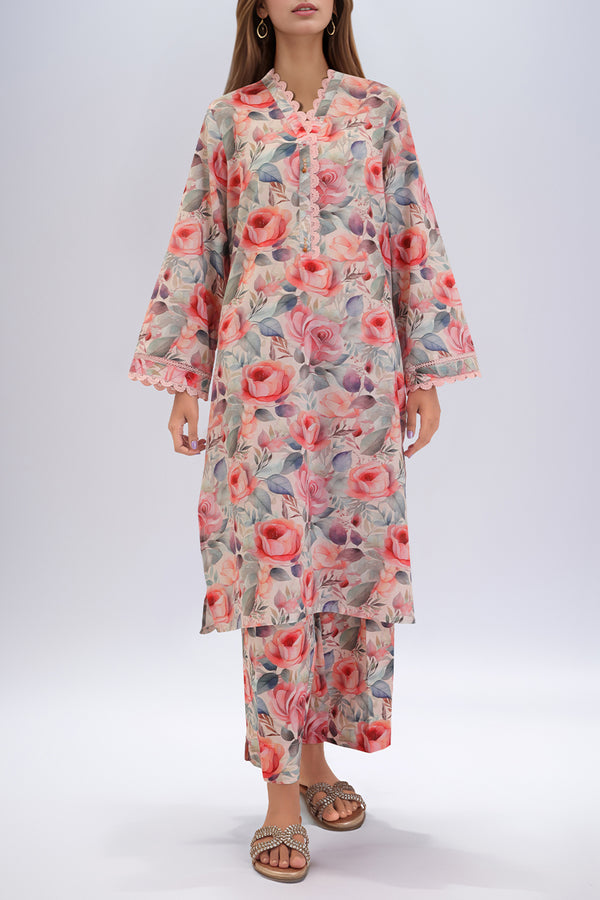 Printed Cambric Stitched Shirt