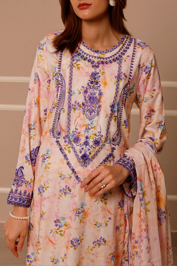 Embroidered Jacquard Cotton Stitched Shirt