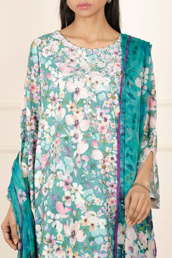 Embroidered Jacquard Cotton Stitched Shirt