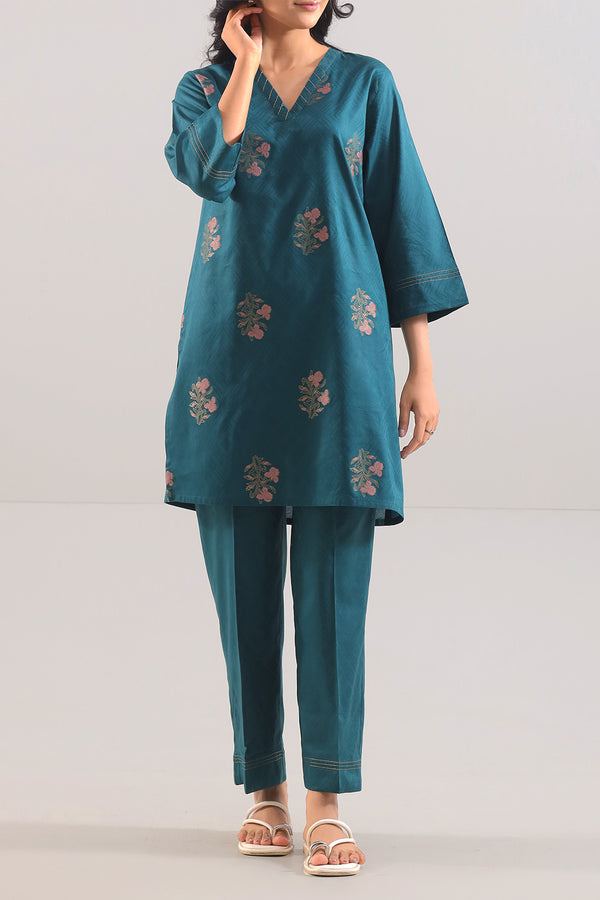 Cotton Jacquard Stitched 2 Piece (Shirt/Trouser)