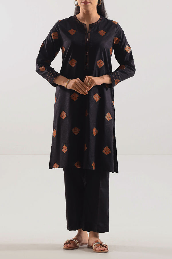 Cotton Jacquard Stitched 2 Piece (Shirt/Trouser)