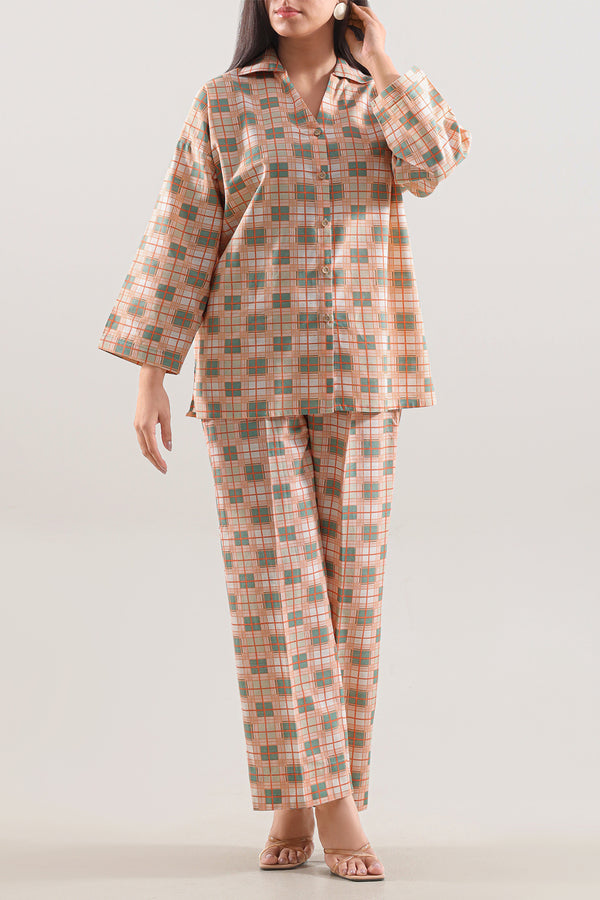 Printed Khaddar Stitched Shirt