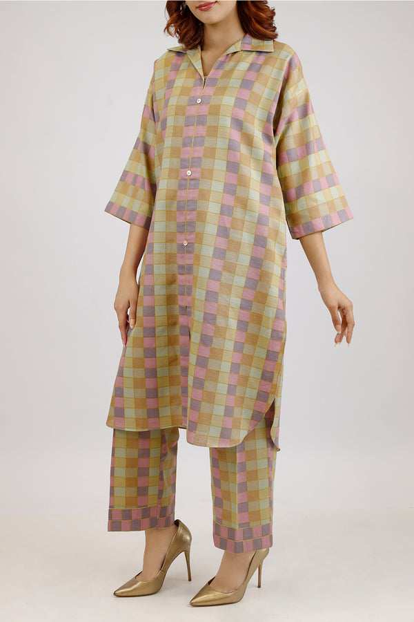 Printed Khaddar Stitched Shirt