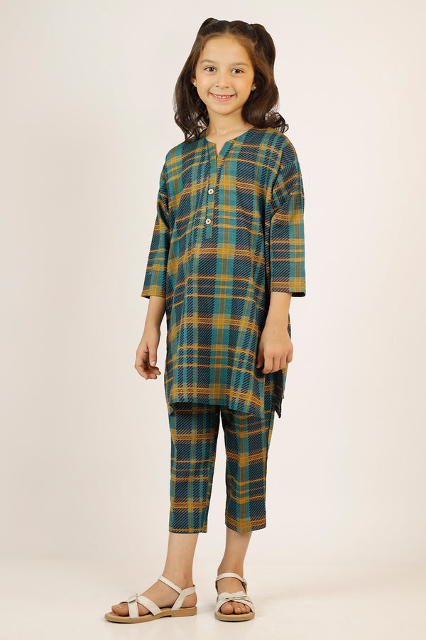 Printed Khaddar Stitched Shirt/trouser For Kids