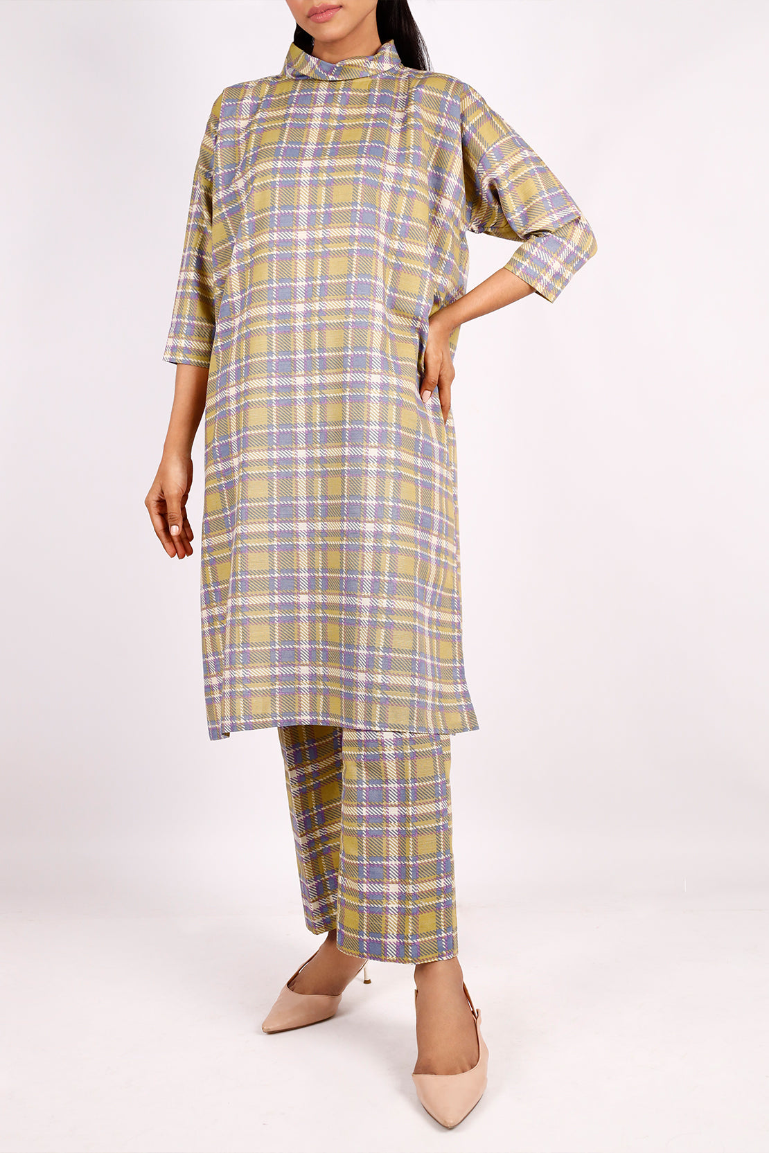 Printed Khaddar Stitched 2 Piece (Shirt/Trouser) – Saya