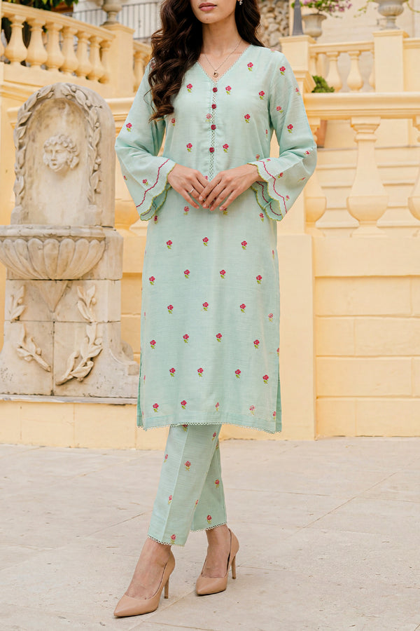 Cotton Jacquard Stitched 2 Piece (Shirt/Trouser)