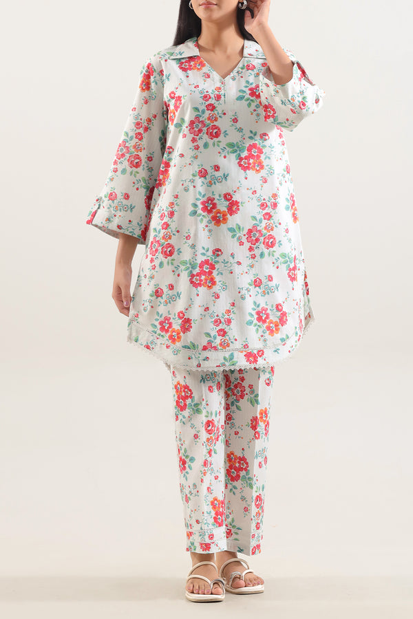 Printed Strip Lawn Stitched 2 Piece (Shirt/Trouser)