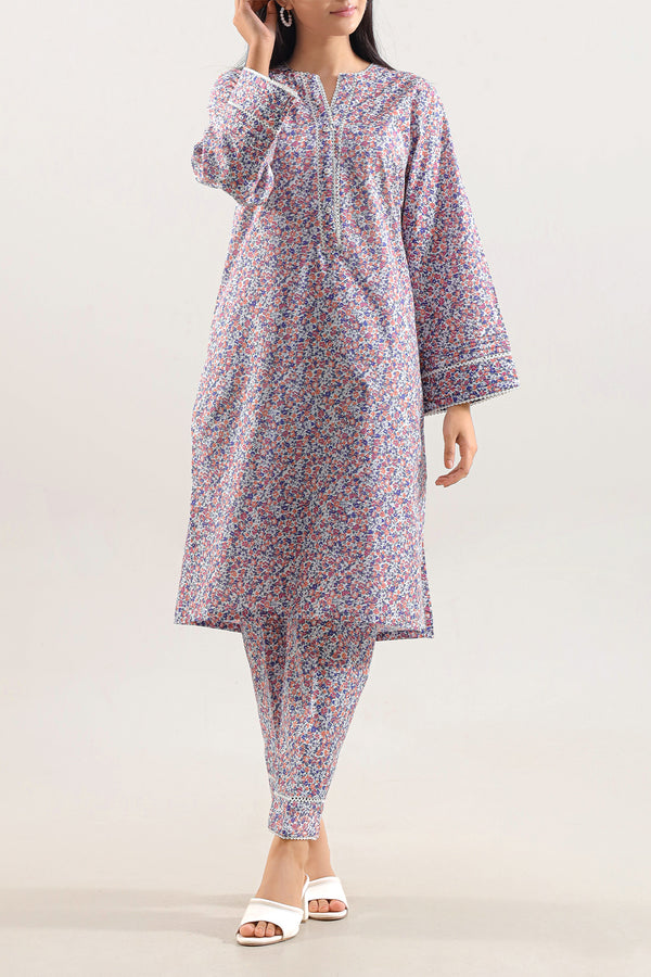 Printed Strip Lawn Stitched 2 Piece (Shirt/Trouser)