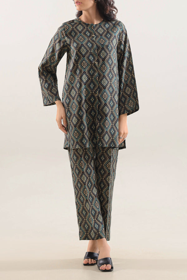 Printed Silk Touch Stitched 2 Piece (Shirt/Trouser)