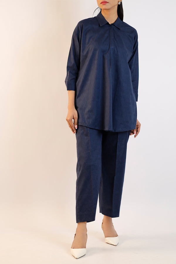 Cotton Jacquard Stitched 2 Piece (Shirt/Trouser)