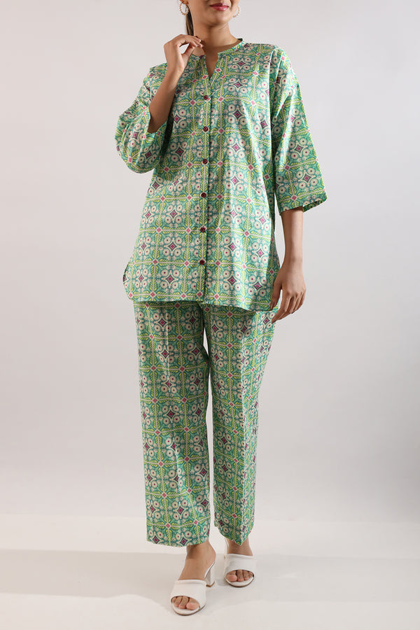 Printed Soft Touch Cotton Stitched 2 Piece (Shirt/Trouser)