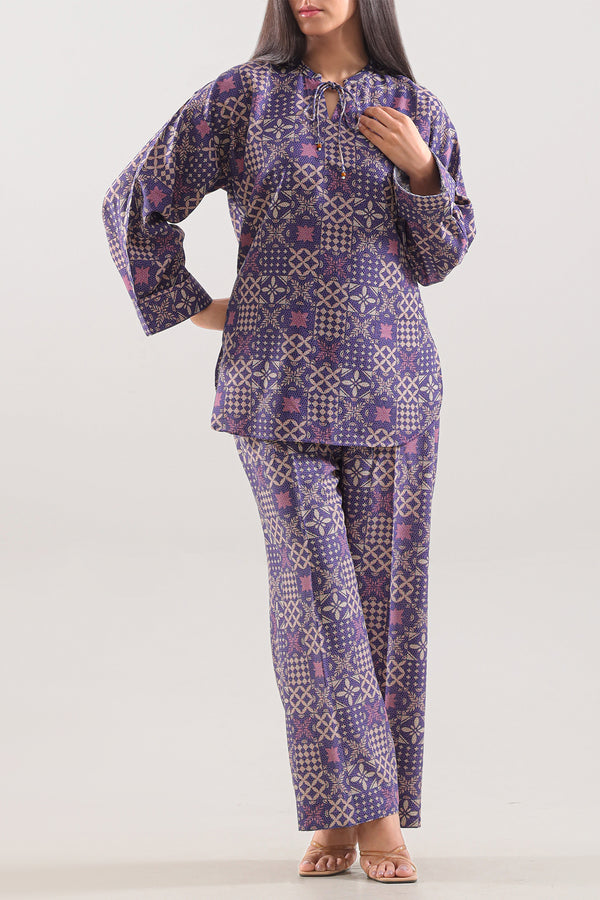 Printed Khaddar Stitched Shirt