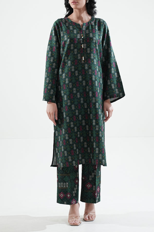 Printed Khaddar Stitched 2 Piece (Shirt/Trouser)