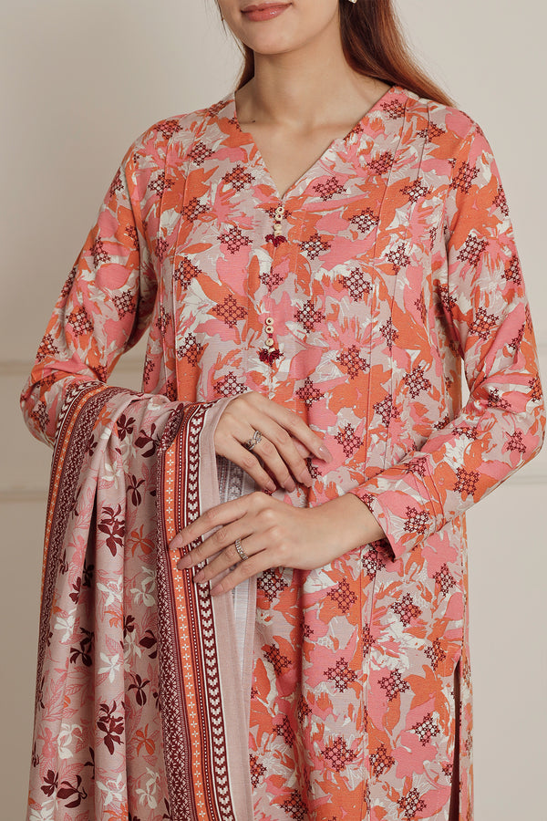 Printed Khaddar Stitched Shirt