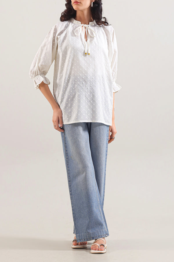 Solid Reverse Jacquard Stitched Shirt