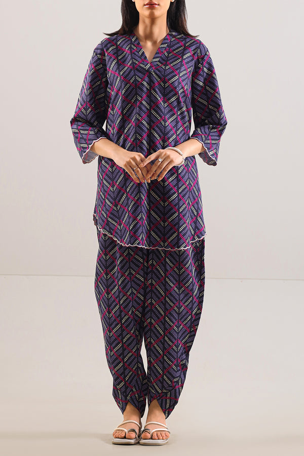 Printed Khaddar Stitched 2 Piece (Shirt/Trouser)