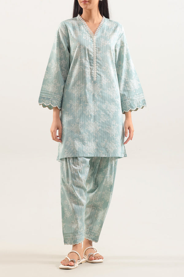 Stitched Printed Embroidered Lawn 2 Piece (Shirt/Trouser)