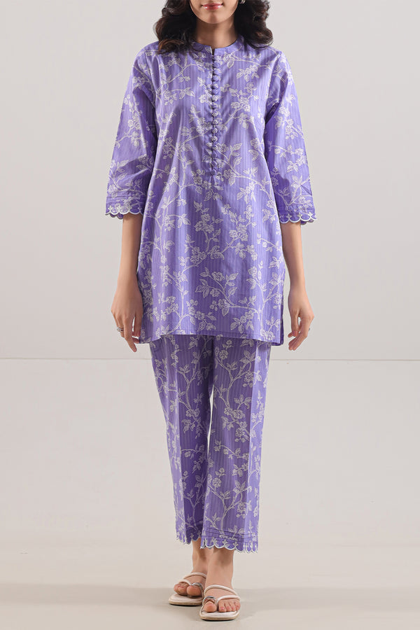 Stitched printed Embroidered Lawn 2 Piece (Shirt/Trouser)