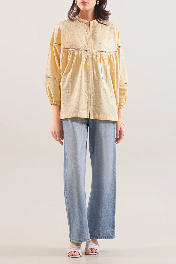 Solid Reverse Jacquard Stitched Shirt