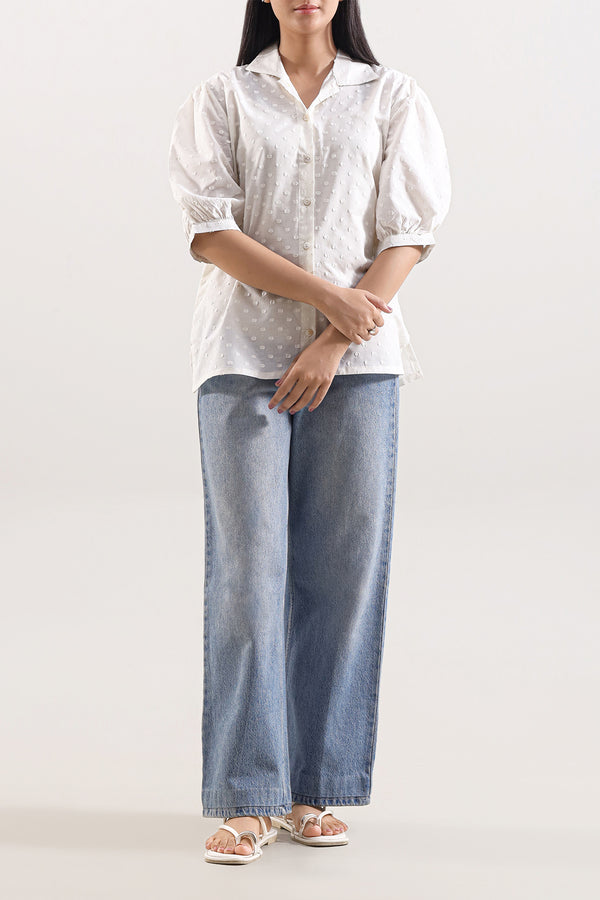 Solid Reverse Jacquard Stitched Shirt