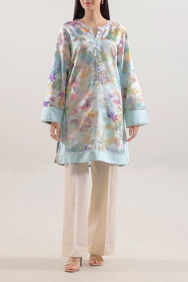Printed Khaddar Stitched Shirt