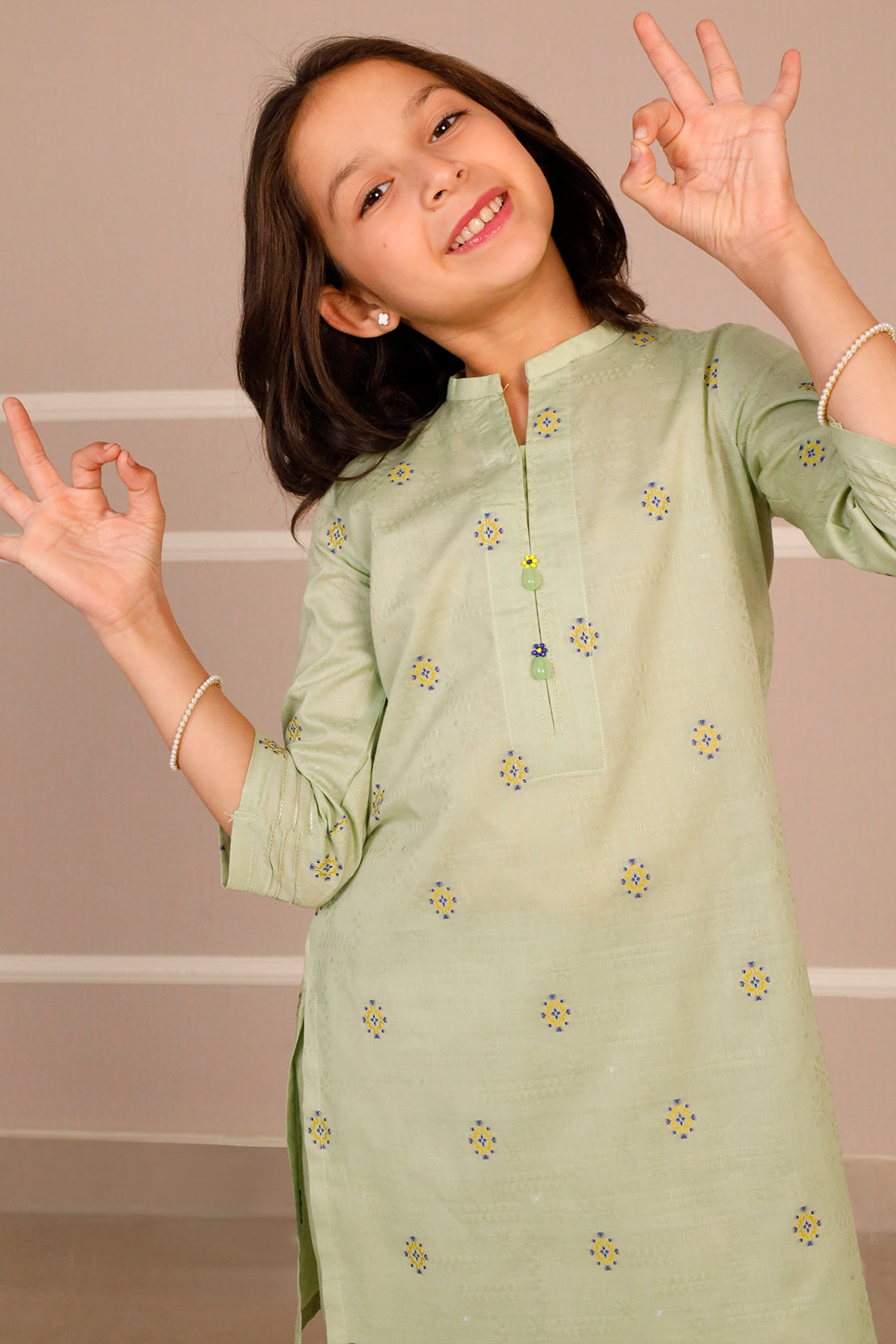 Stitched Cotton Jacquard Shirt/trouser For Kids – SAYA