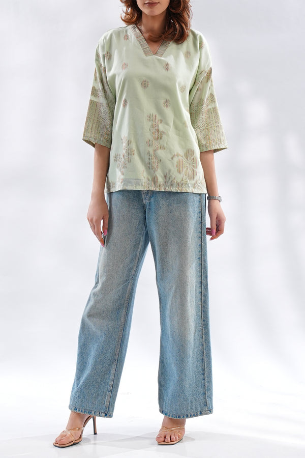 Jacquard Cotton Stitched Shirt