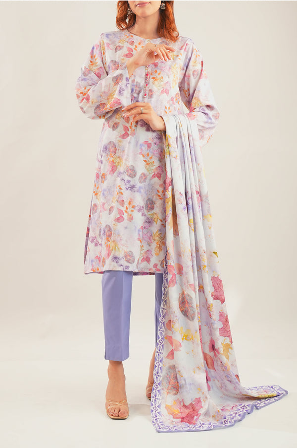 Printed Slub Cotton Stitched Shirt