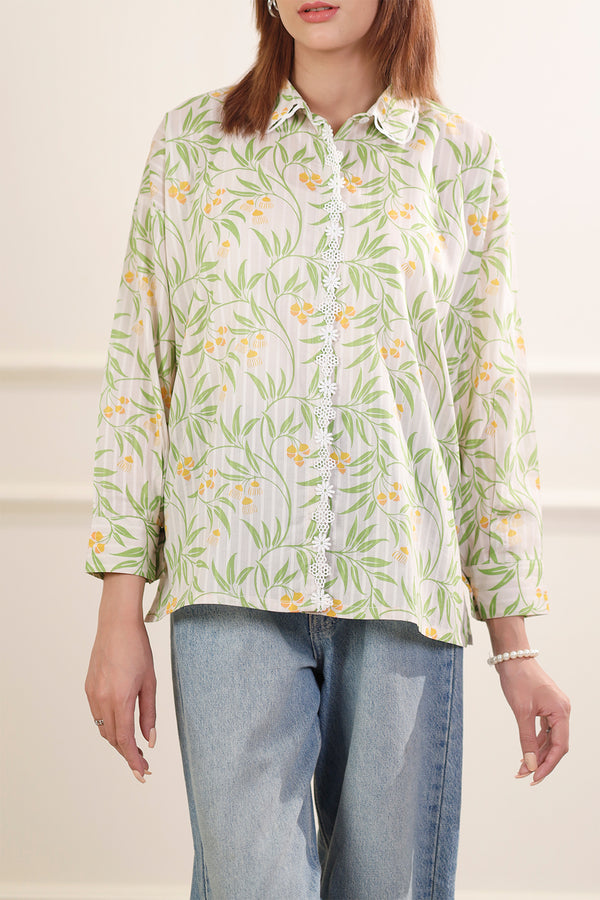 Printed Cotton Stitched Shirt