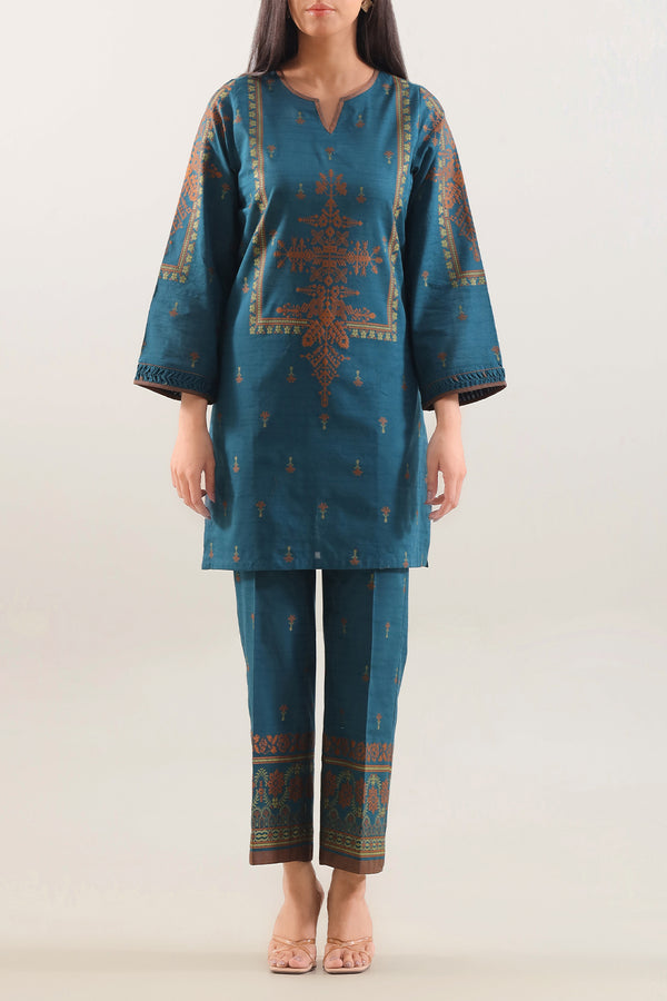 Cotton Jacquard Stitched 2 Piece (Shirt/Trouser)
