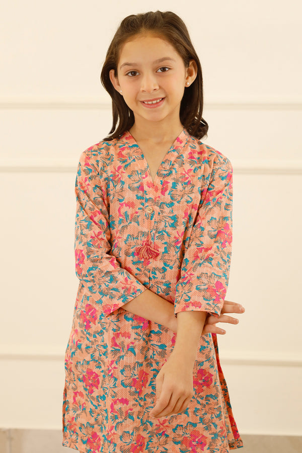 Printed Lawn Stitched 2 Piece (Shirt/Trouser)  For Kids