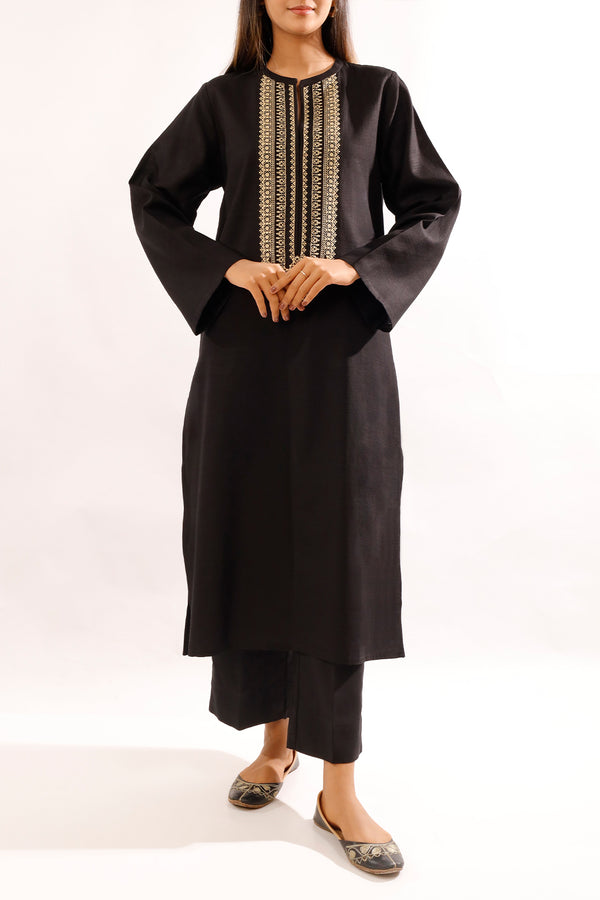 Solid Embroidered Cross Hatch Stitched 2 Piece (Shirt/Trouser)