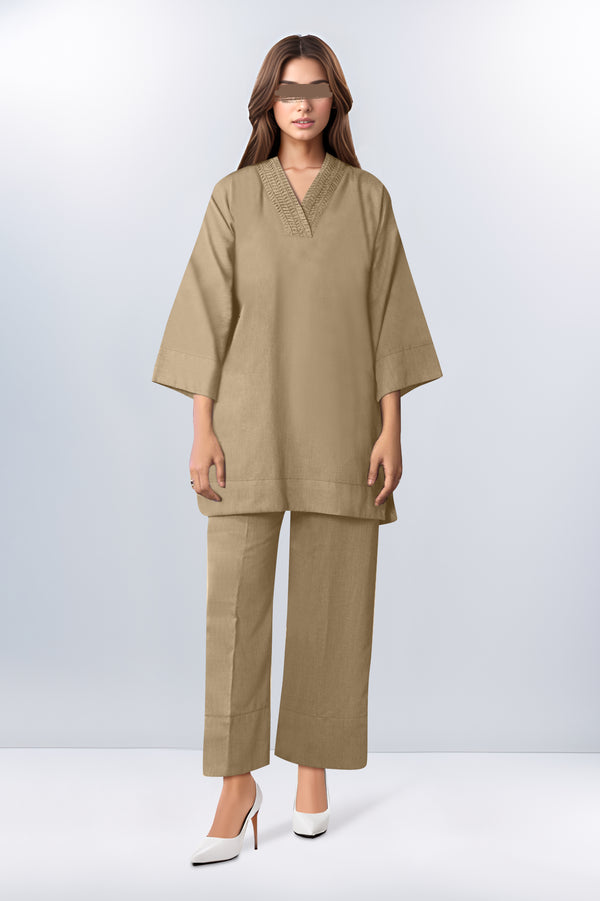 Raw Silk Plain Pants