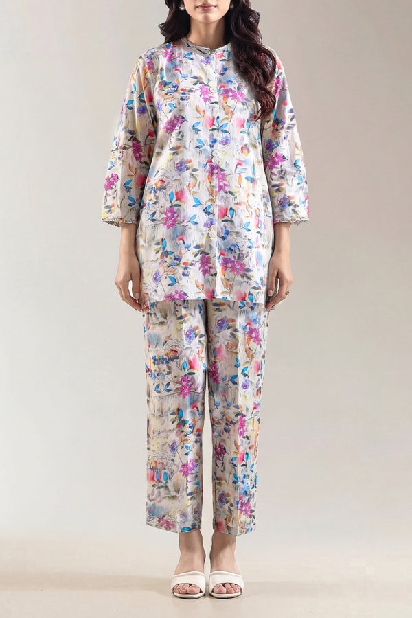 Minel by Tawakkal Fabric Printed Lawn Stitched 2 Piece Suit - D-1441 - TF25MLP - Off White - Summer Collection