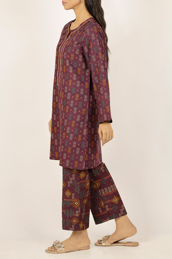 Printed Khaddar Stitched 2 Piece (Shirt/Trouser)