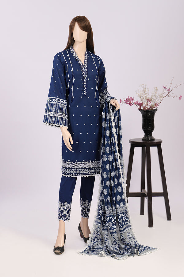 Unstitched Printed Lawn 3 Piece