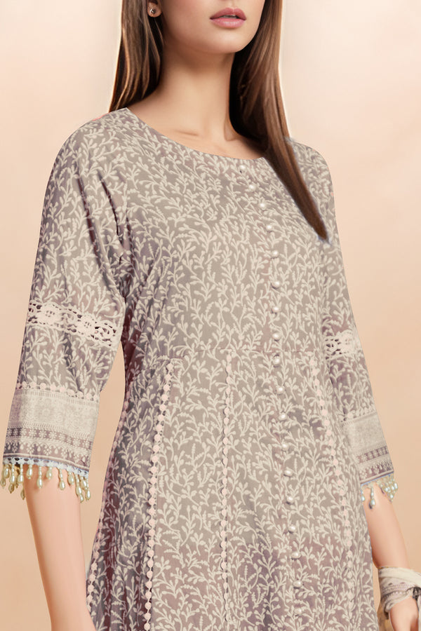 Unstitched Printed Lawn 3 Piece