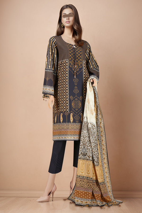 Unstitched Printed Lawn 3 Piece