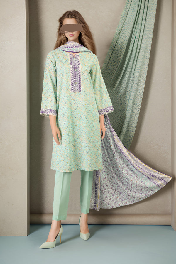 Unstitched Printed Lawn 3 Piece