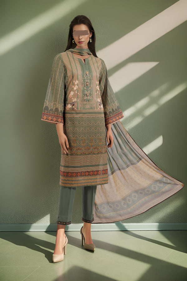 Unstitched Printed Lawn 3 Piece