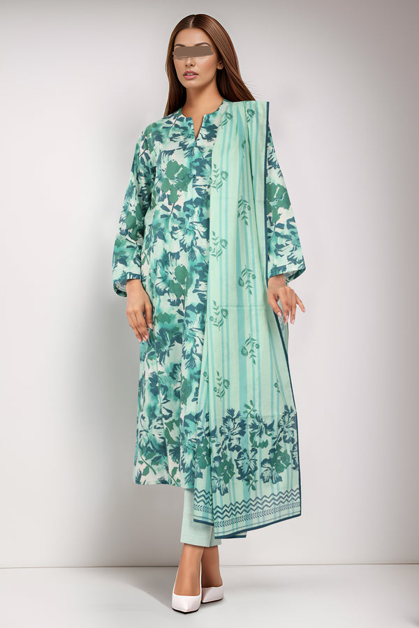 Unstitched Printed Lawn 3 Piece