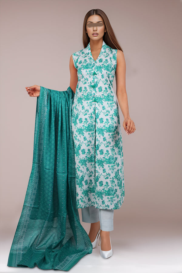 Unstitched Printed Lawn 3 Piece