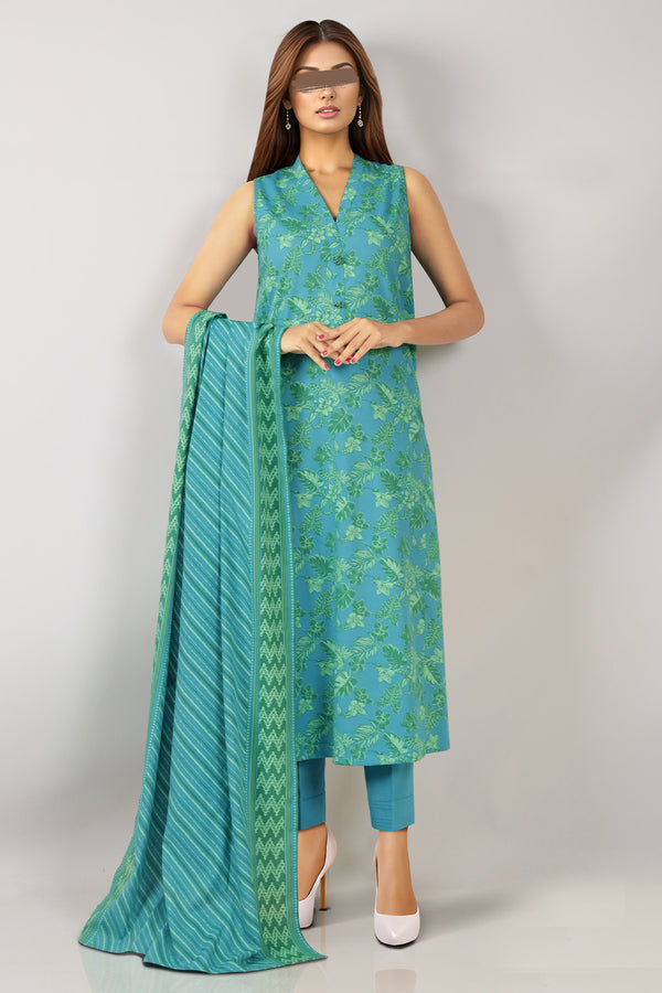 Unstitched Printed Cotton Viscose 3 Piece