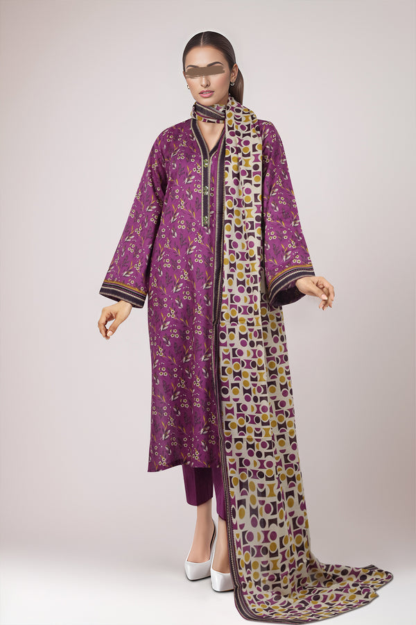 Unstitched Printed Lawn 3 Piece