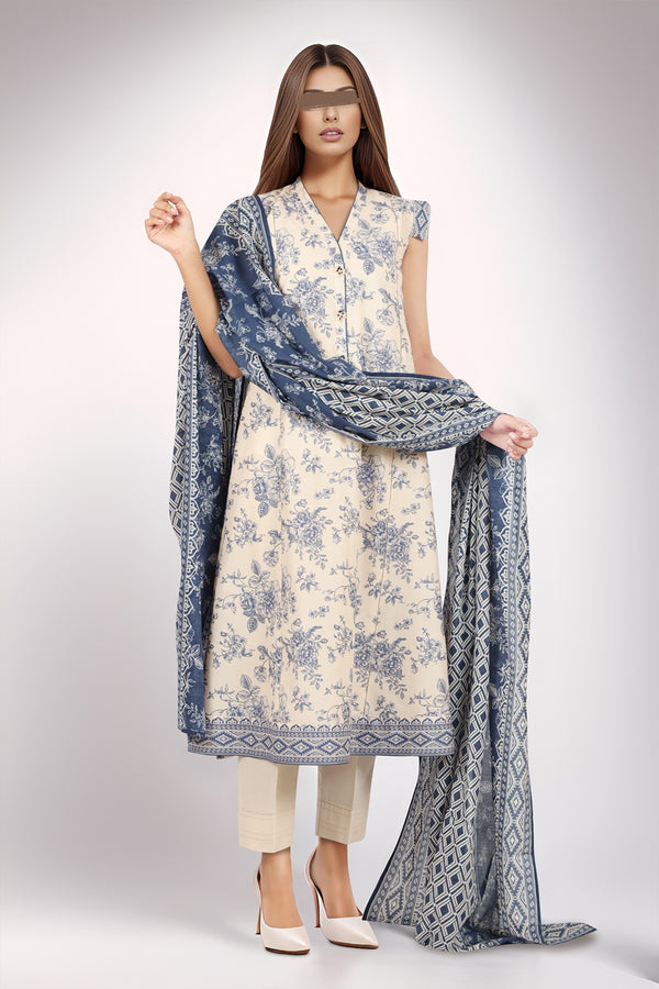 Unstitched Printed Cambric 2 Piece (Shirt/Dupatta)