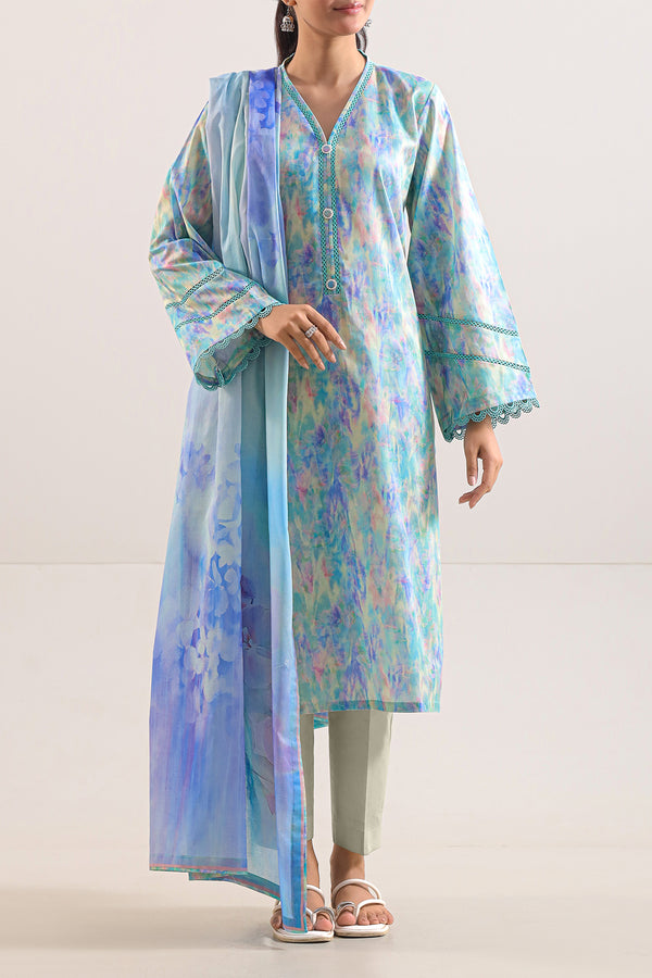 Unstitched Printed Lawn 3 Piece